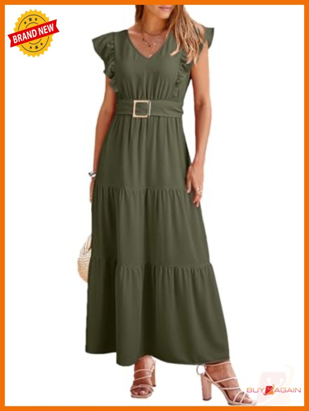 Women's Maxi Dress V-Neck Cap Sleeve Ruched Empire Waist Cocktail Wedding Guest